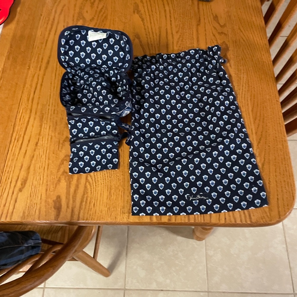Vera Bradley Dark Blue Travel Set with Pattern